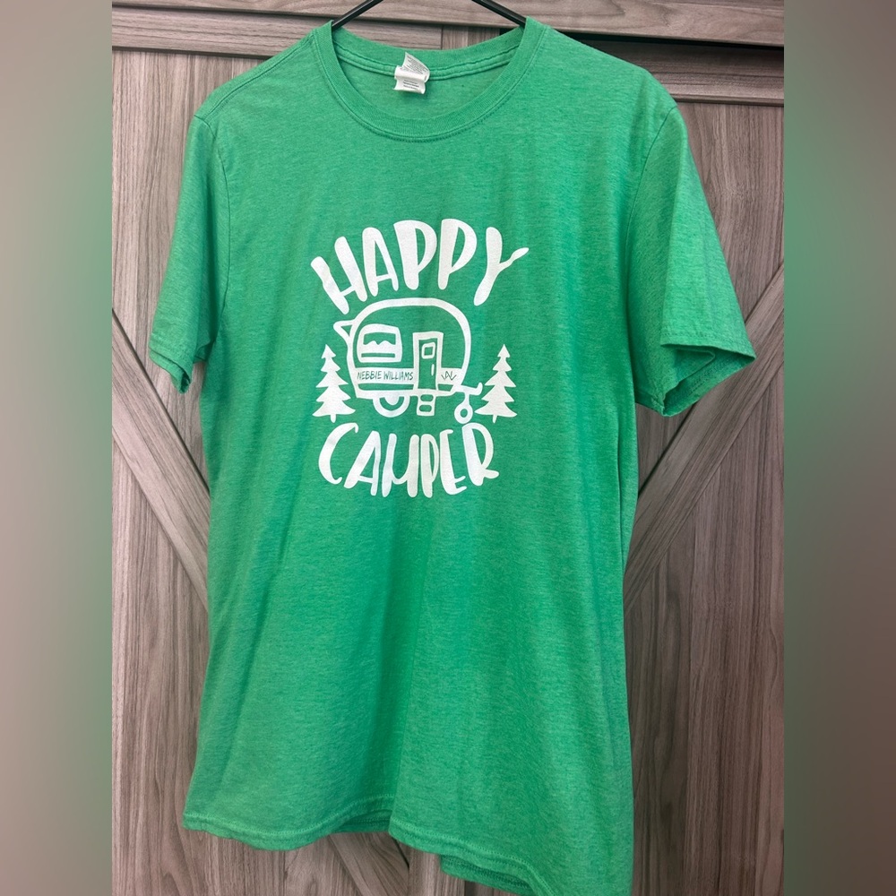 Happy Camper t shirt, size Large